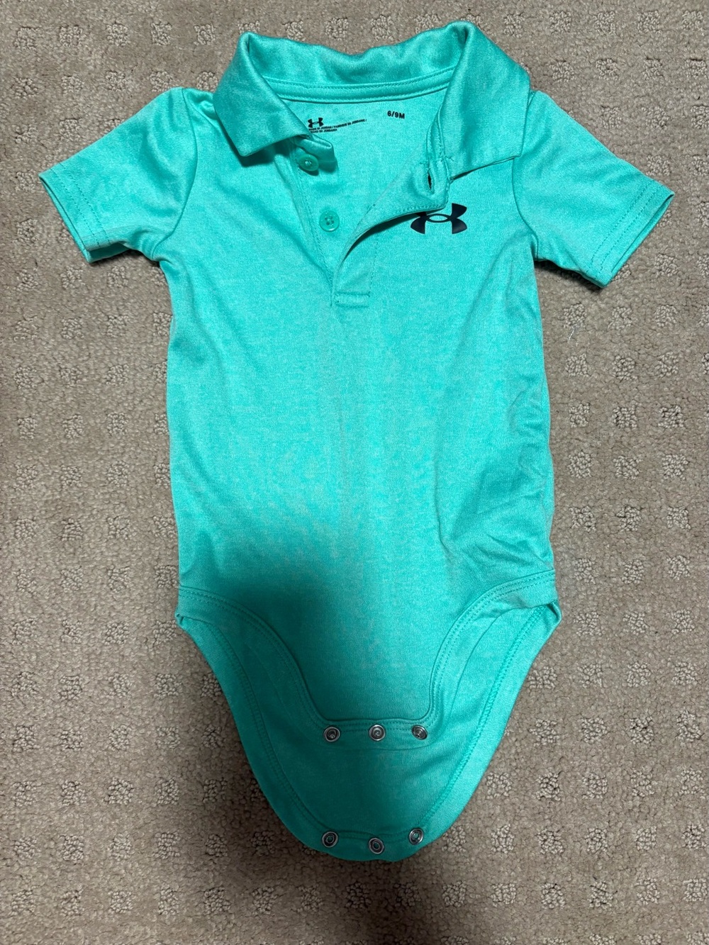Under Armour Green Baby Polo One-Piece with Black Logo